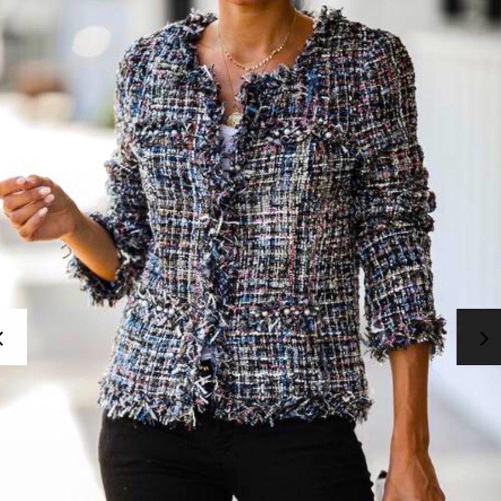 Vici Chic Multicolor Tweed Jacket